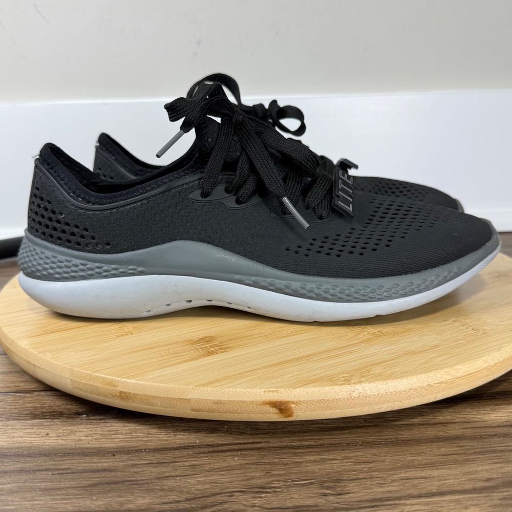 Crocs LiteRide 360 Pacer Sneakers Womens 9 Black Grey 206705 Comfortcore Walking